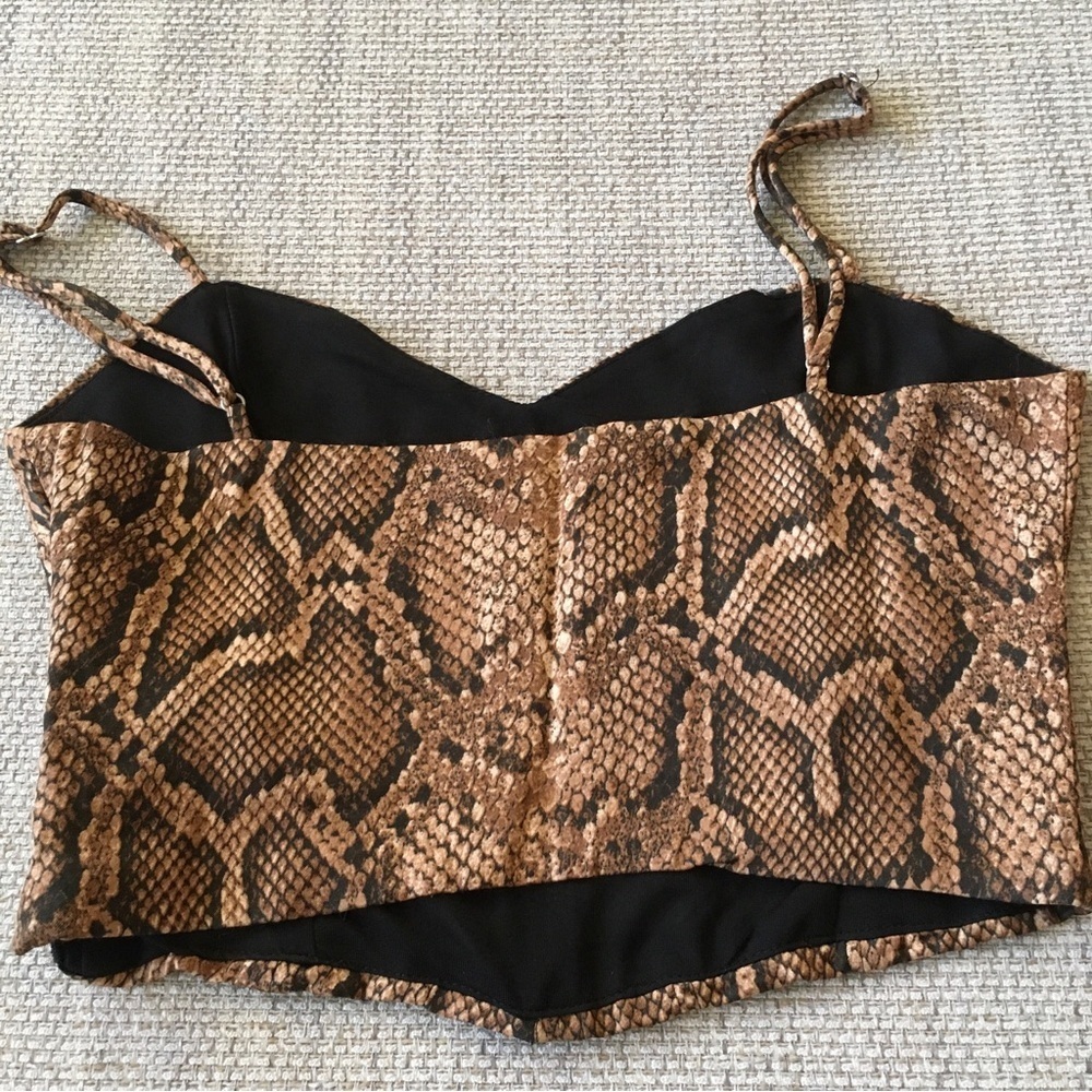 ZARA XS Reptile Patterned CORSE top - Picture 2 of 5